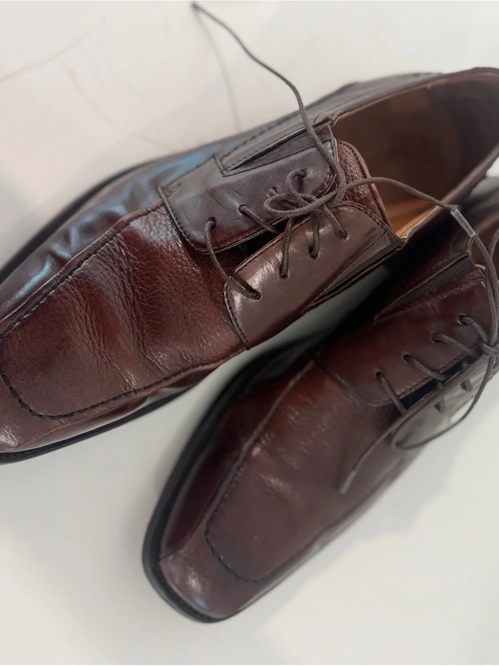 Men's Leather Derby Shoes in Rich Brown